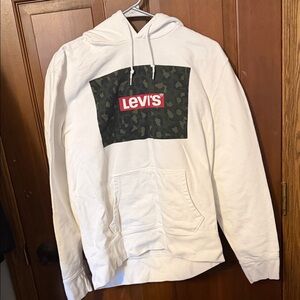 Levi's White Hoodie with Camo Logo Box